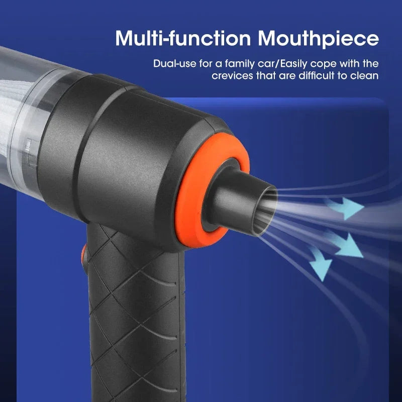 6000Pa Cordless Car Vacuum – 3-in-1 Handheld Cleaner with Blower & Suction