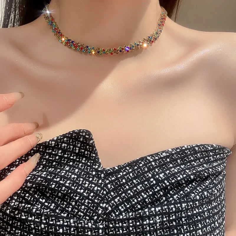 GlamGleam – Luxury Rhinestone Crystal Choker Necklace