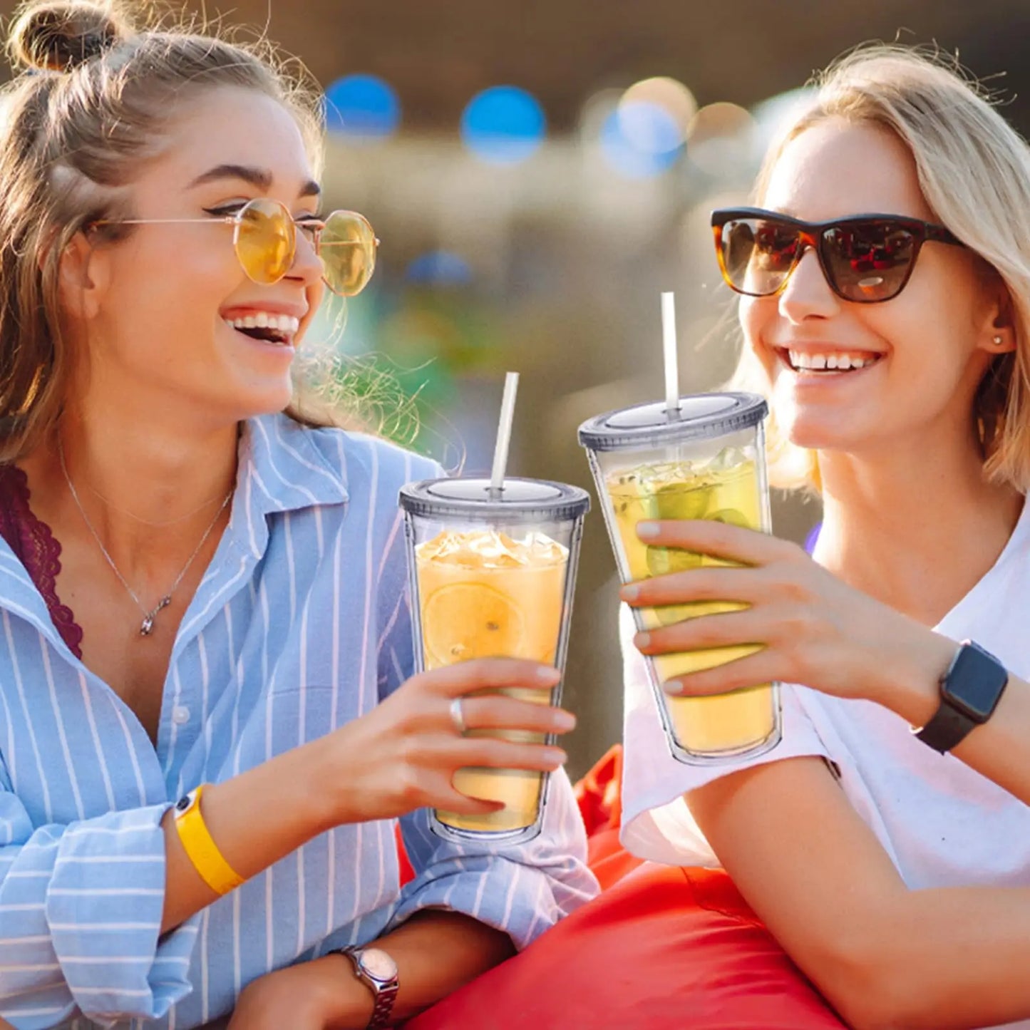 Cold Tumbler – Clear Reusable Cup with Straw & Lid