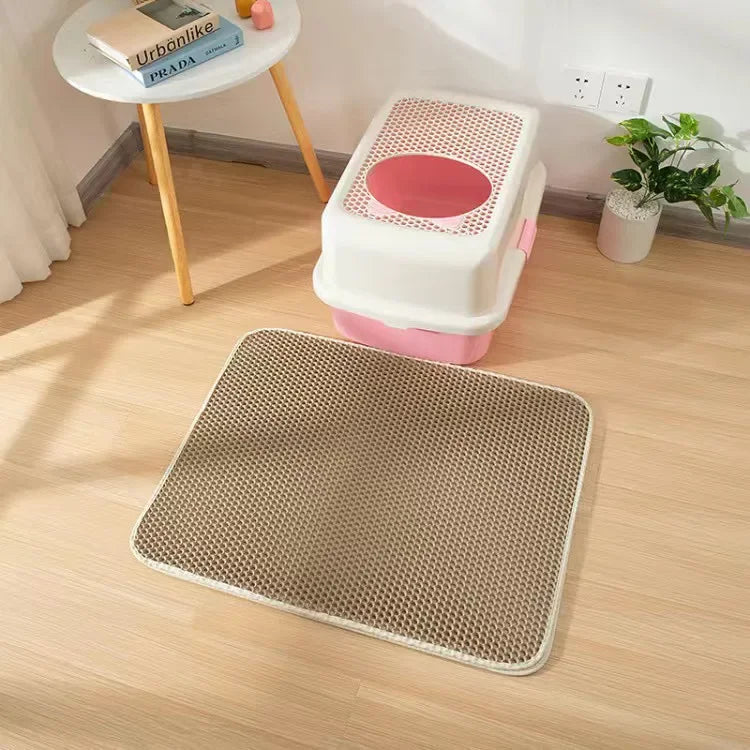 Double-Layer Waterproof Cat Litter Mat – Non-Slip, Washable Pad with Bonus Gift