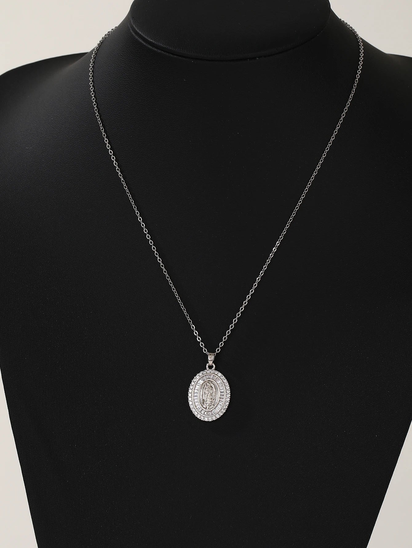 Santa Maria Micro-Inlaid Zircon Necklace – Colorful Religious Fashion Jewelry