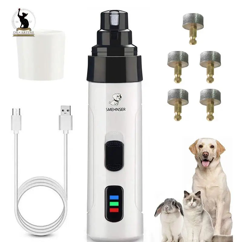 Rechargeable Electric Pet Nail Grinder – USB Charging Nail Trimmer for Dogs & Cats