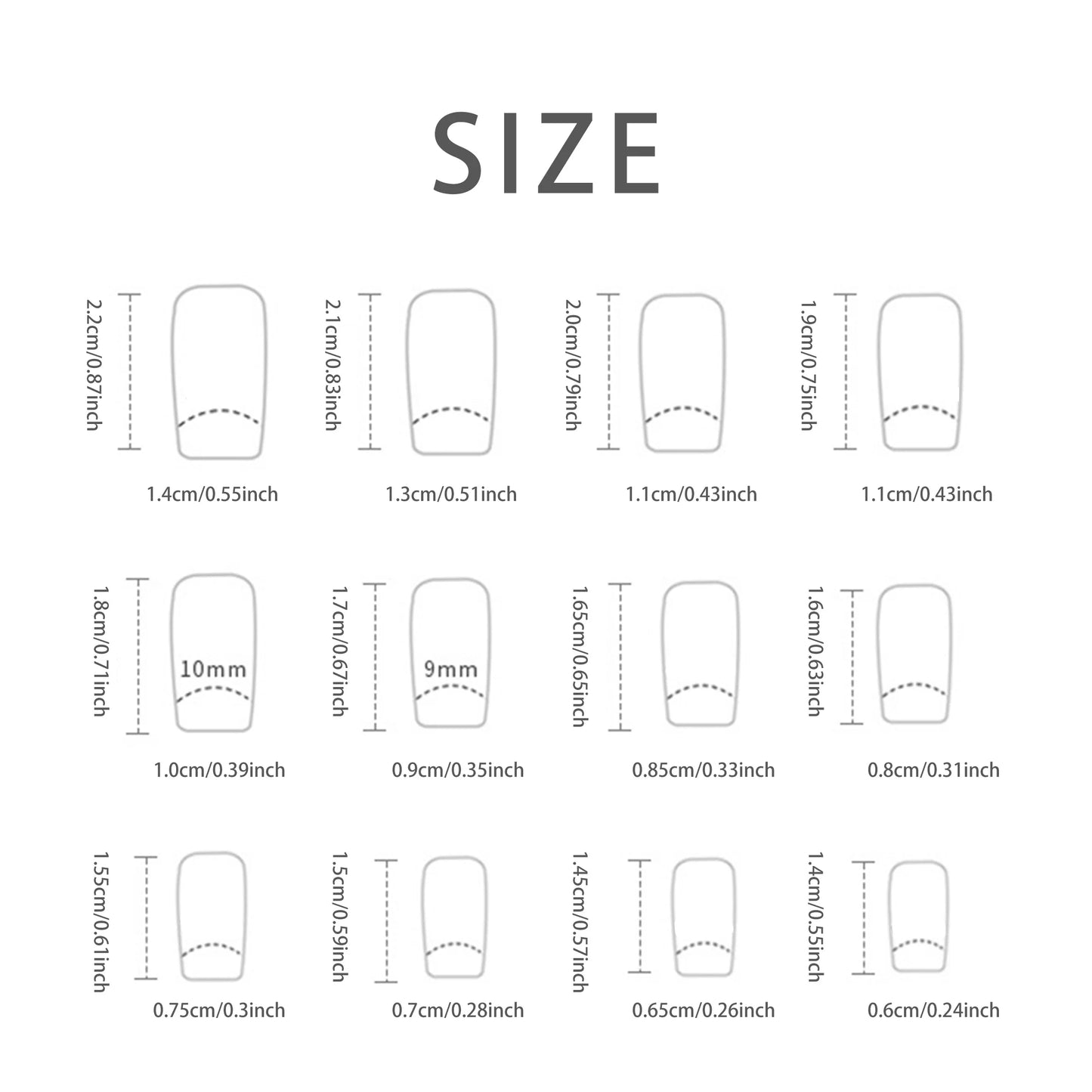 SweetTips – 24PCS Short French Heart Press-On Nails Set