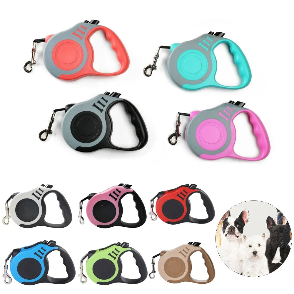 3M/5M Retractable Dog Leash – Durable Nylon Lead for Small to Large Dogs & Cats