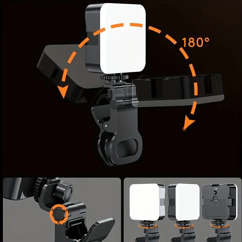 GlowClip – Mini Clip-On Fill Light with 10 Brightness Modes