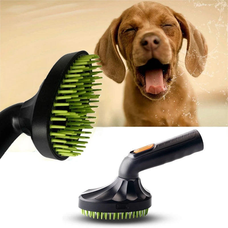 Pet Hair Vacuum Brush Nozzle – Massage & Fur Remover Attachment for Cats & Dogs