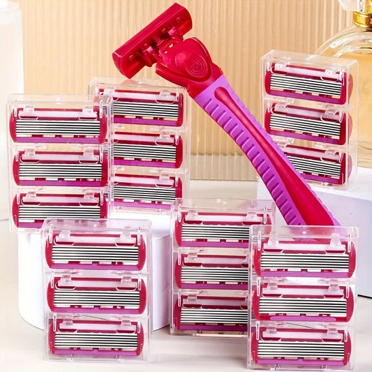 SilkEdge 6 – Women’s Safety Razor with 18 Replaceable 6-Layer Blades
