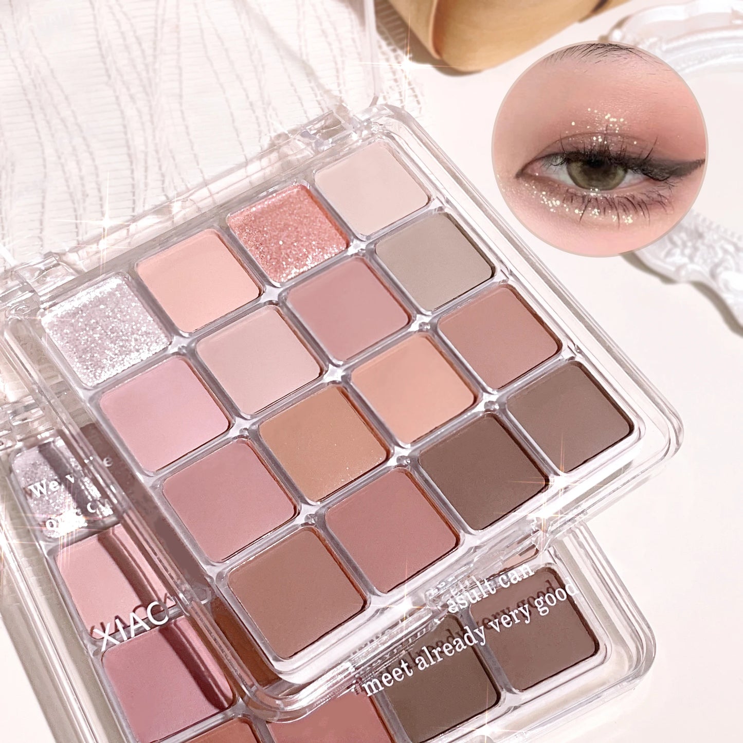 Sunset Glow 16-Color Eyeshadow Palette – Matte & Pearl Korean-Inspired Shades