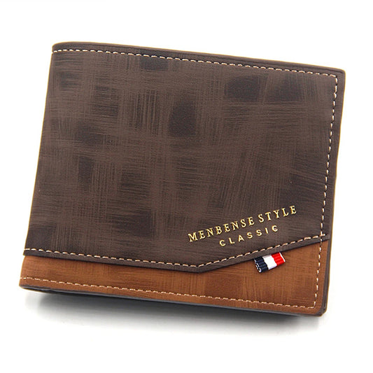 Classic Slim Frosted Leather Wallet – Compact Men's Coin & Card Holder