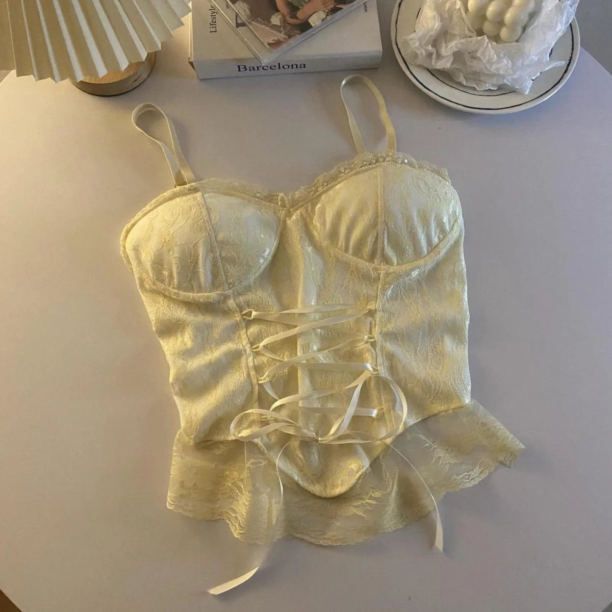 Sexy Lace Corset Crop Top – Women’s Sleeveless Camisole