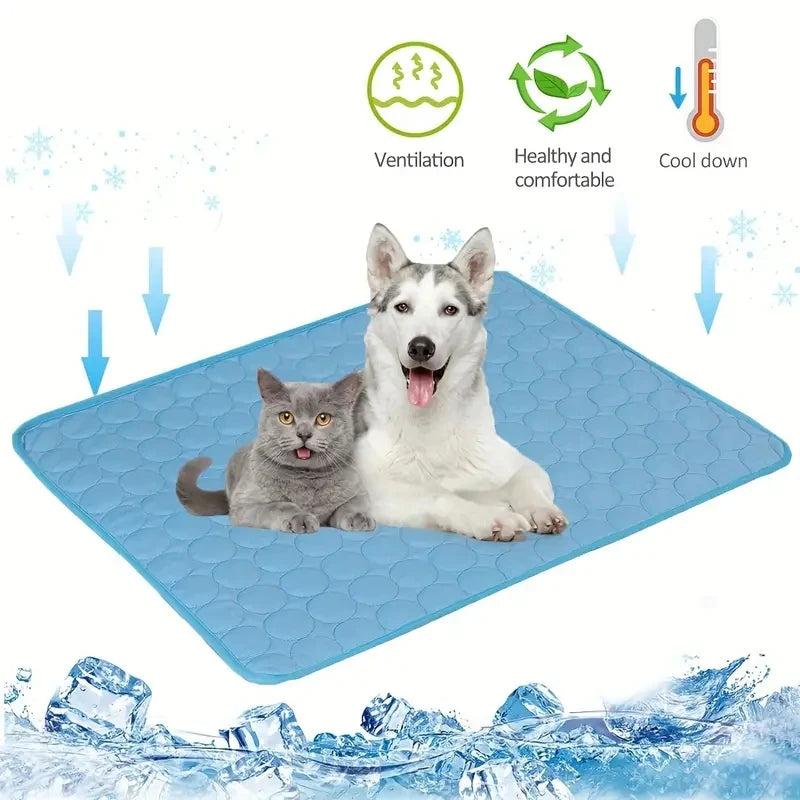 Summer Dog Cooling Mat – Extra Large Cold Bed for Dogs & Cats