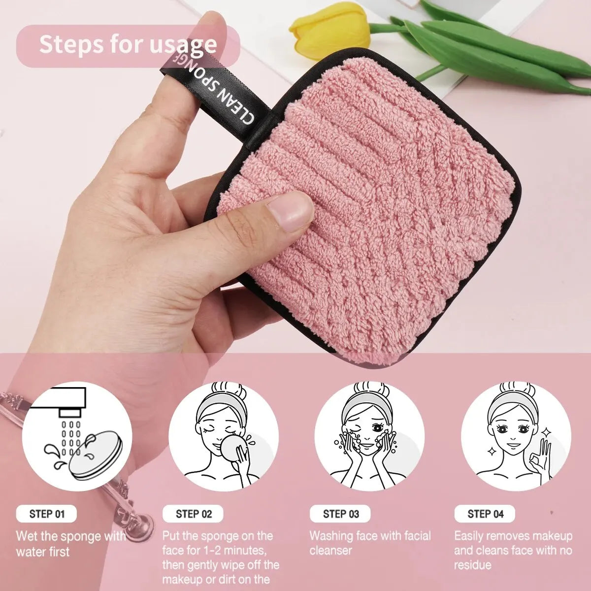 MAANGE Reusable Makeup Remover Pads – 10pcs Soft Microfiber Cotton Rounds