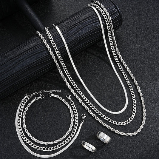 SteelCore – 2025 Unisex Silver Jewelry Set