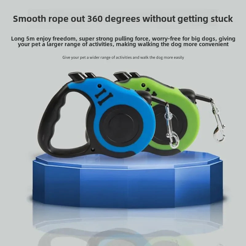 3M/5M Retractable Dog Leash – Durable Nylon Lead for Small to Large Dogs & Cats