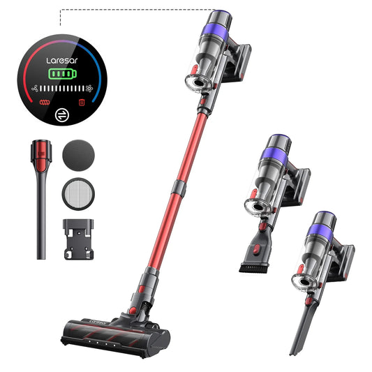 LARESAR V8 Elite 8 Cordless Vacuum – 48KPa Suction, 500W Brushless Motor, 60 Min Runtime