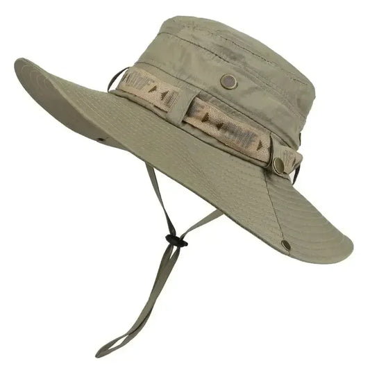 Men’s Summer UV Protection Bucket Hat – Wide Brim Outdoor Sun Hat