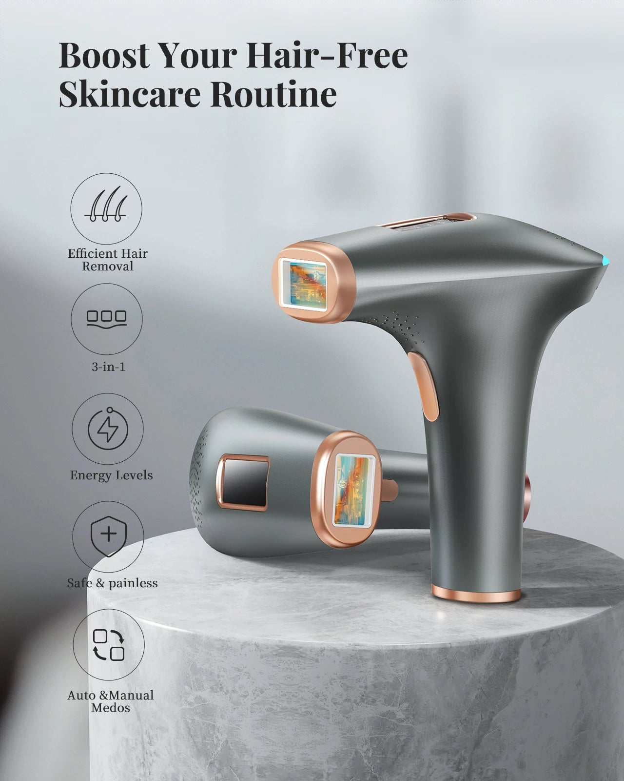 3-in-1 IPL Laser Epilator – Painless Permanent Hair Removal for Women (Bikini, Legs, Arms)