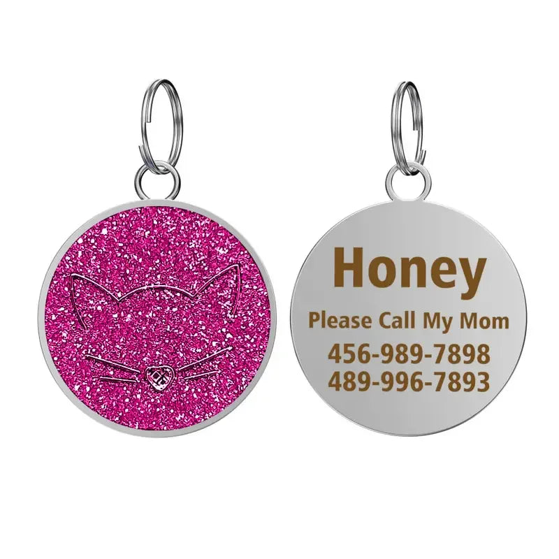 Personalized Pet ID Collar Tag – Custom Engraved Name & Phone Pendant for Cats & Dogs