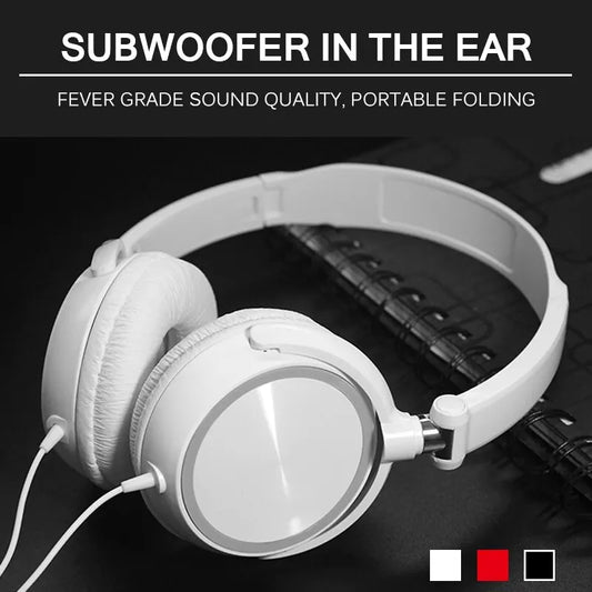 BassFold – Wired 3.5mm Foldable Stereo Headphones with Mic