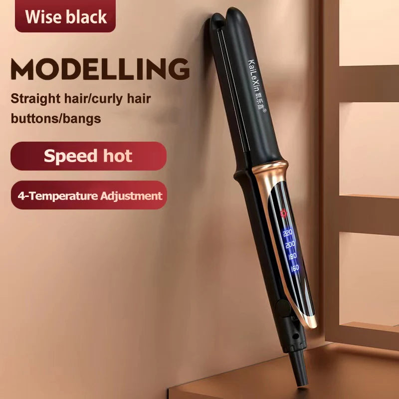 2-in-1 Professional Flat Iron Hair Straightener – 4 Gears Adjustable Temperature, Fast Warm-Up