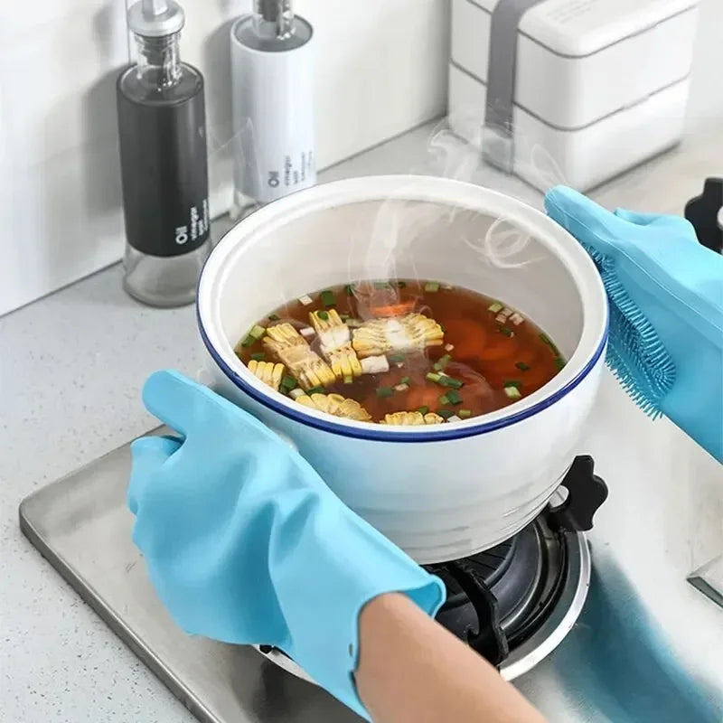 Silicone Gloves – Magic Dishwashing Gloves with Scrubber