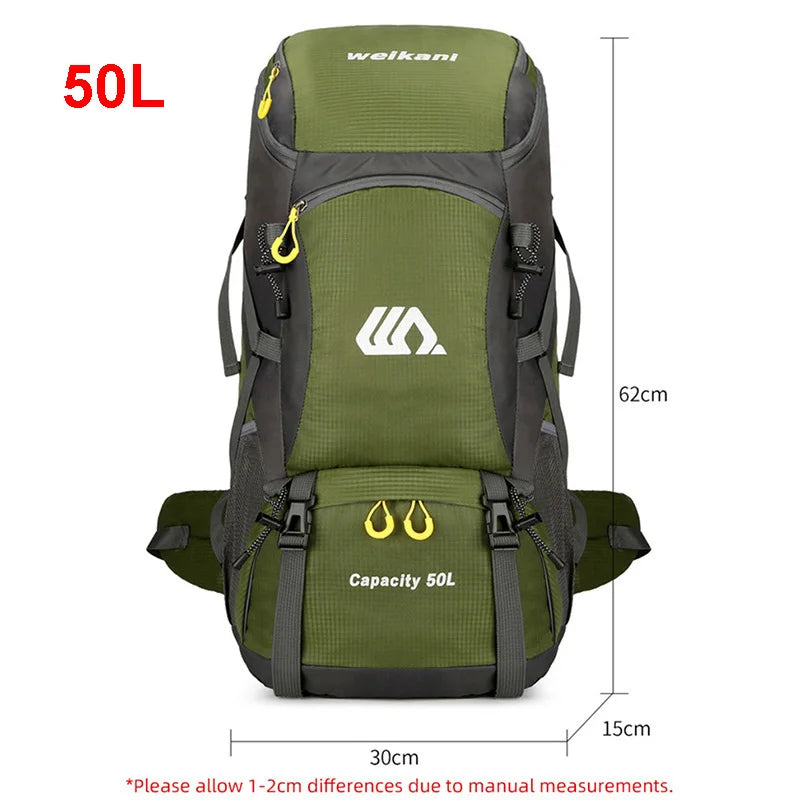 50L Waterproof Travel Backpack – Hiking & Camping Rucksack for Men