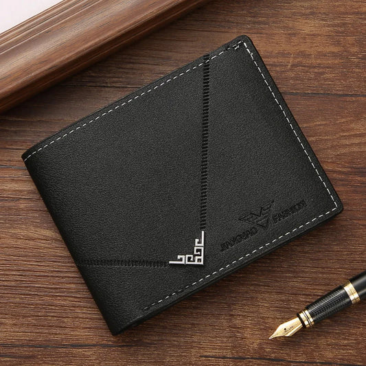Men’s Slim Bifold Leather Wallet – Money Clip & Multi-Card Holder