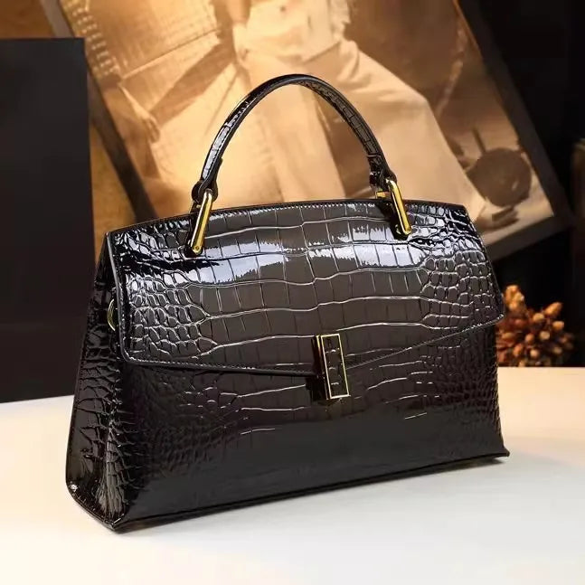 Crocelle – Luxury Croc-Pattern Shell Shoulder Bag