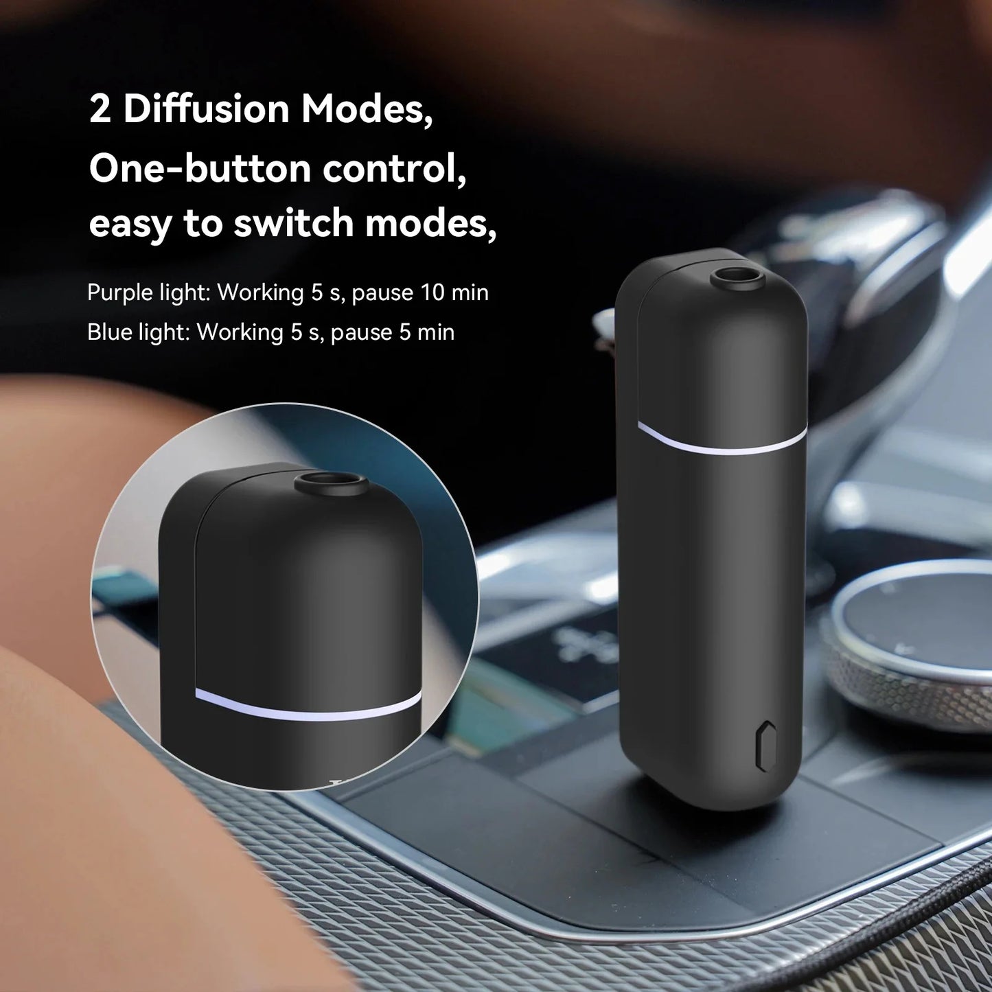 Mini USB Car Aroma Diffuser – Rechargeable Essential Oil Air Freshener with Vent Clip