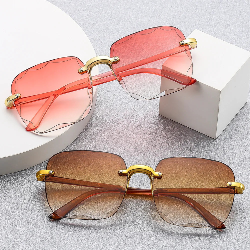 Eleglare – Rimless Gradient Sunglasses for Women