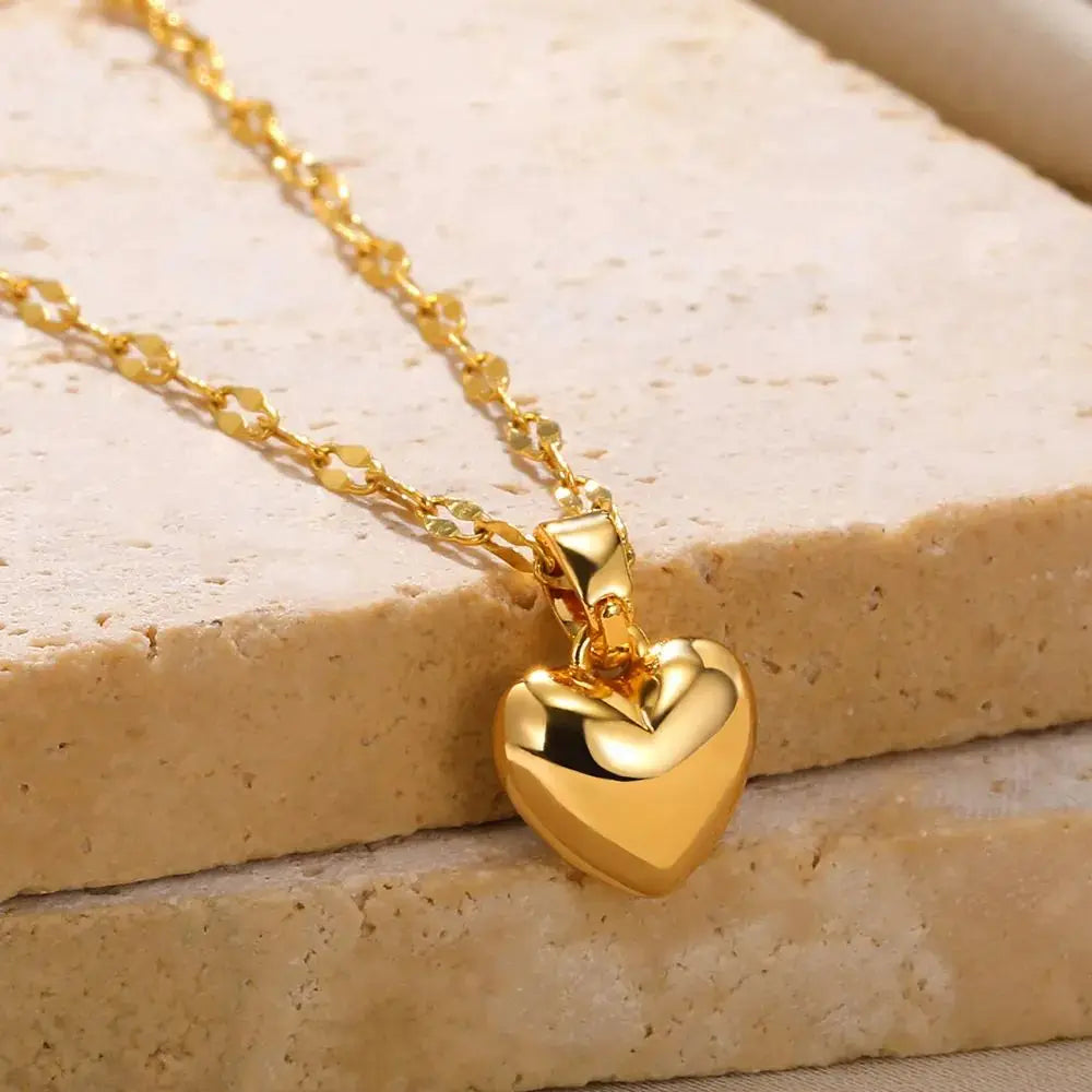 2025 Trendy Stainless Steel Love Heart Lip Pendant Necklace – Women’s Jewelry
