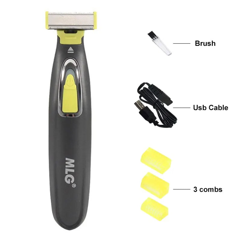 MLG Portable Electric Shaver & Full Body Trimmer – USB Rechargeable with T-Shaped Blade