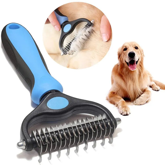 Professional Pet Shedding Brush – Hair Remover & Knot Cutter for Dogs & Cats