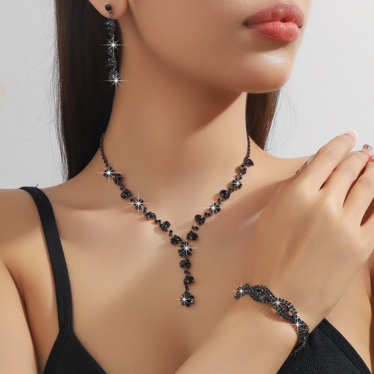 Sunflower Jewelry Set – 4PC Copper Claw Chain Necklace, Earrings, Bracelet for Women