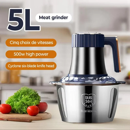 Electric Meat Grinder – 304 Stainless Steel Multifunction Food Chopper & Mincer