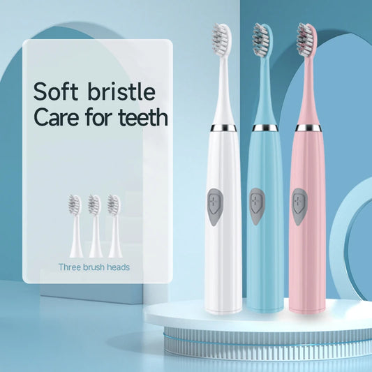 Portable Electric Toothbrush for Adults – Soft Bristles, Waterproof & Long Battery Life