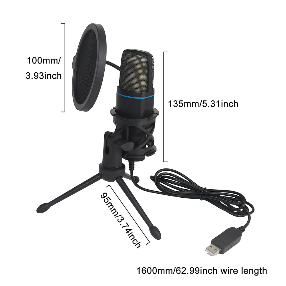 GlowCast – RGB USB Condenser Microphone for Gaming & Streaming
