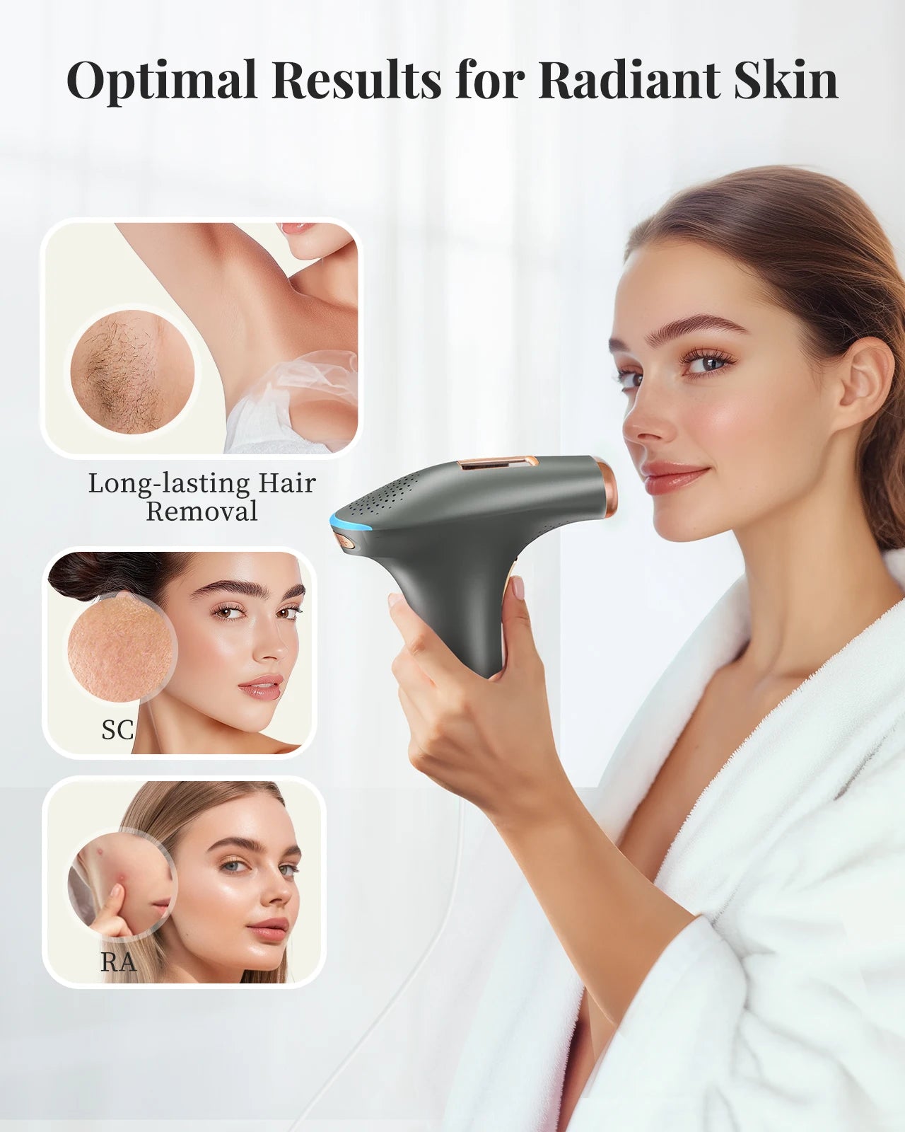 3-in-1 IPL Laser Epilator – Painless Permanent Hair Removal for Women (Bikini, Legs, Arms)