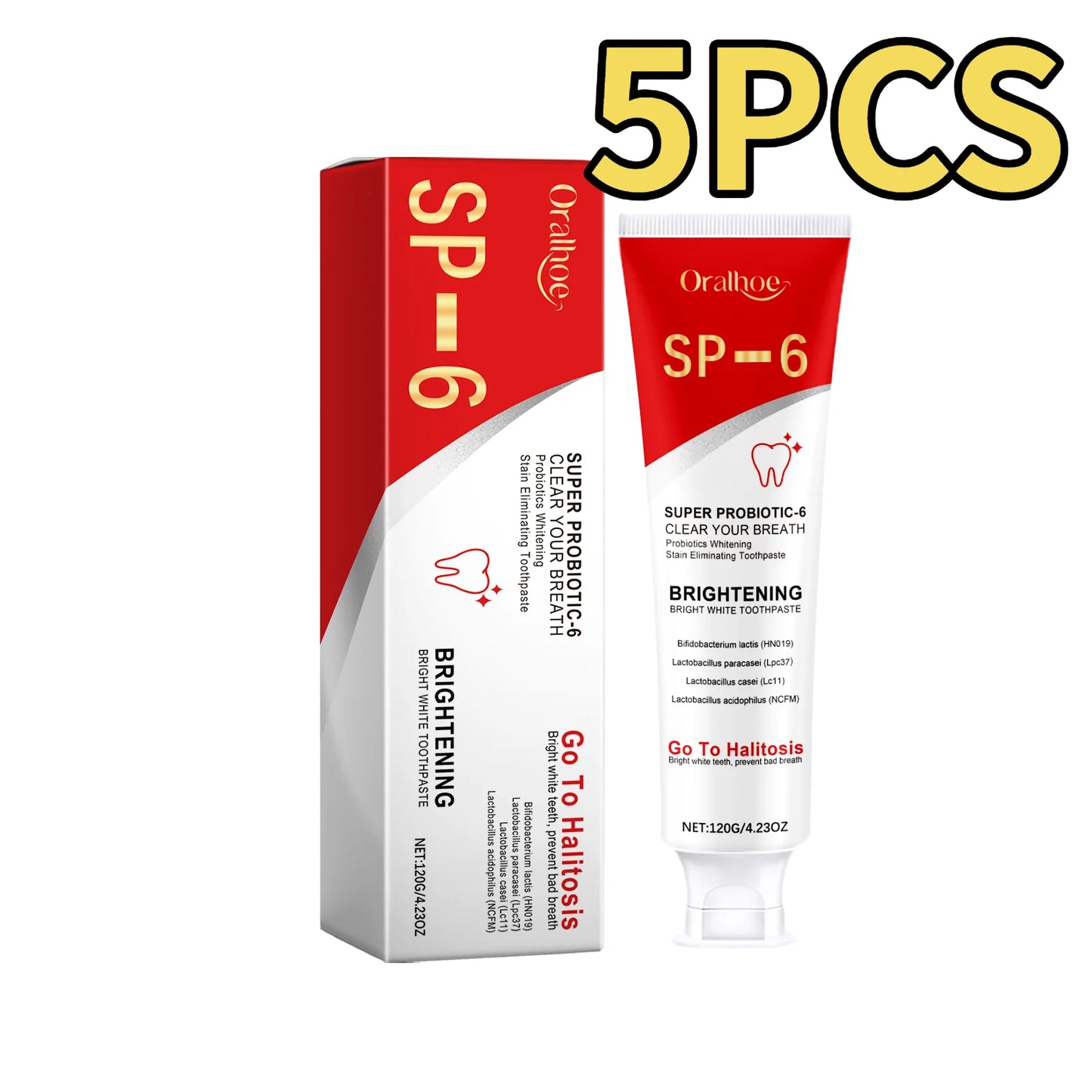 Whitening Toothpaste – Probiotic Stain Removal & Fresh Breath (1–5pcs)