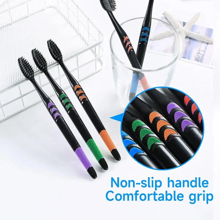 Toothbrush – Soft Charcoal Bristles for Travel & Family (10–20pcs)