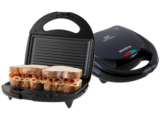Mondial Fast Grill S-12 – 750W Sandwich Maker (110V, Black)