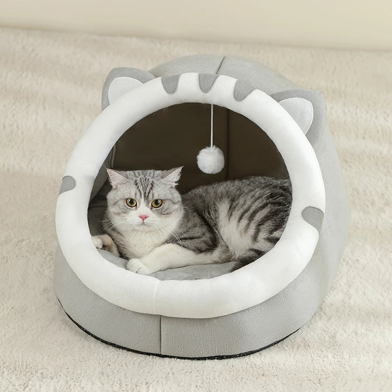 Super Warm Cat Cave Bed – Enclosed Kitten & Small Dog Tent with Soft Cushion