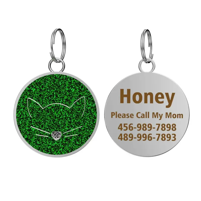Personalized Pet ID Collar Tag – Custom Engraved Name & Phone Pendant for Cats & Dogs