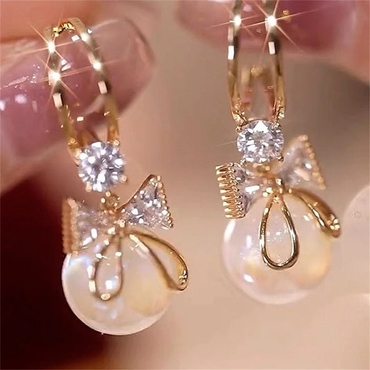 2PC Women’s Trendy Bow Earrings Set – European American Style