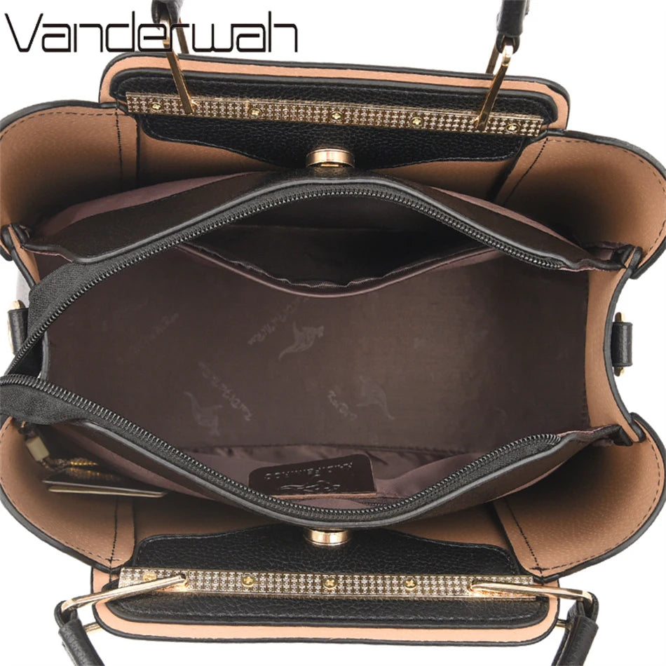 TriLuxe – 2025 3-Layer Large Capacity Leather Shoulder Bag