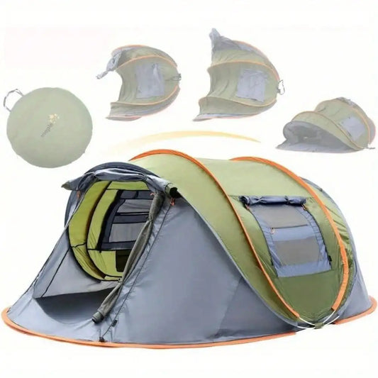 4-Person Pop-Up Camping Tent – Waterproof with 2 Doors & UPF 50+