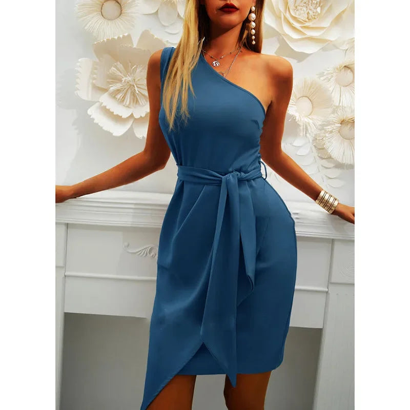 Soleé – Sleek Summer Crossbody Dress with Tie Detail