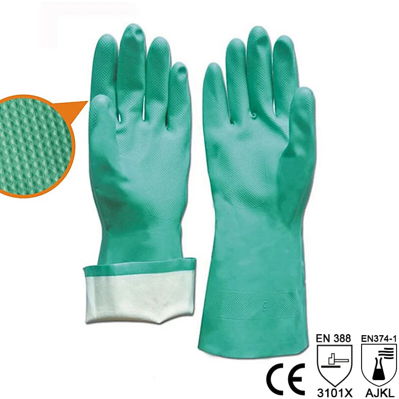Nitrile Gloves – Waterproof Chemical-Resistant Cleaning Gloves