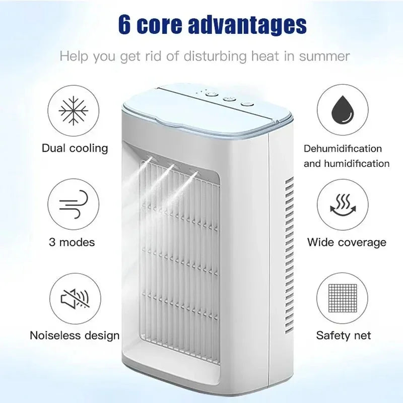 2025 USB Mini Air Cooler – Portable Mist Fan & Humidifier for Home or Office