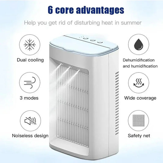 2025 USB Mini Air Cooler – Portable Mist Fan & Humidifier for Home or Office
